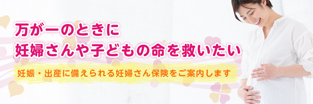万が一のときに妊婦さんや子どもの命を救いたい。妊娠・出産に備えられる妊婦さん保険をご案内します。